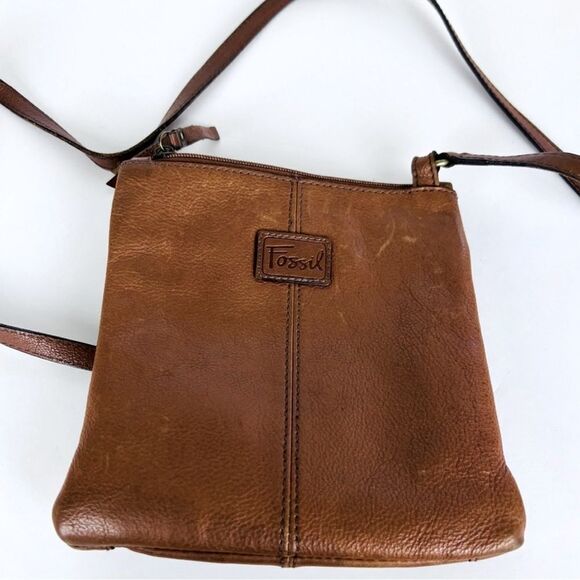 Fossil Bag Crossbody Purse Leather Brown - Picture 6 of 6